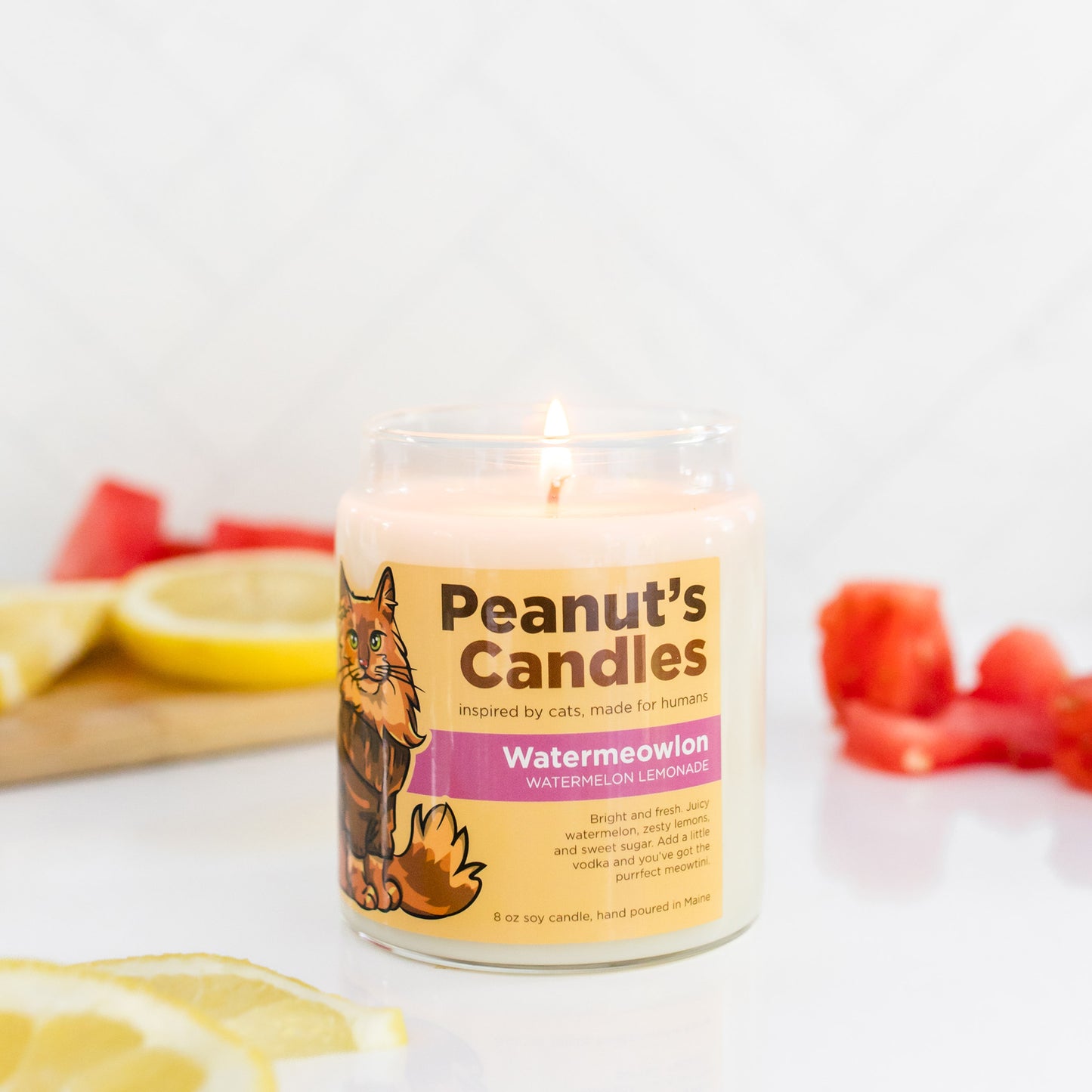 Watermeowlon 8 oz Soy Candle